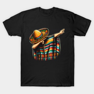 Dabbing Poncho Cinco de Mayo Mexican Sombrero Festival T-Shirt